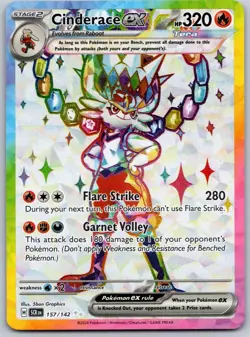 Cinderace EX 157/142 Ultra Rare Full Art Pokemon TCG S&V Stellar Crown NM - Image 1