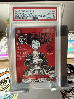 PSA 10 Monkey D. Luffy One Piece Magazine Vol.20 014 Japanese One Piece - Image 1