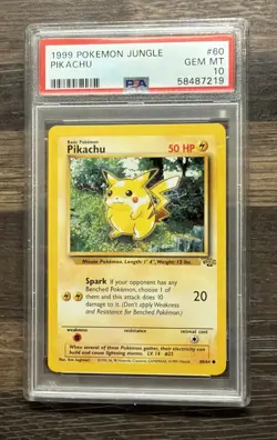 1999 POKEMON JUNGLE #60 PIKACHU PSA 10 Gem MT - Image 1