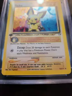 Pokemon- Vintage Neo Set Pichu 1st Edition #12 CGC 7.5 Near Mint + SWIRL - Image 3