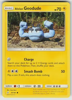 Alolan Geodude 35/181 Common Team Up Pokemon Near Mint - Image 1