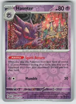 Haunter 093/165 Uncommon 151 Pokemon Reverse Holo Near Mint - Image 1
