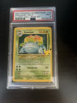2021 Pokemon Celebrations Venusaur Holo Base Set Classic Collection #15 PSA 9 - Image 1