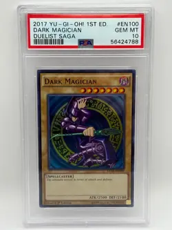 Dark Magician EN100 1st Edition Duelist Saga Yugioh PSA 10 - Image 1