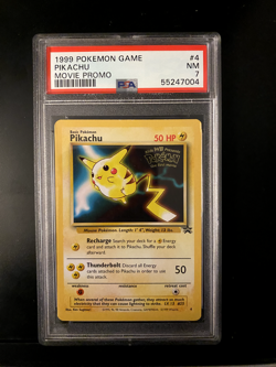 1999 POKEMON BASE SET UNLIMITED MOVIE PROMO #4 PIKACHU PSA 7 - Image 1