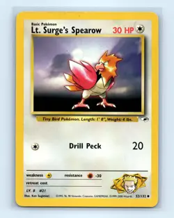 Pokemon tcg Gym Heroes Lt. Surge's Spearow (52) Lightly played - Image 1