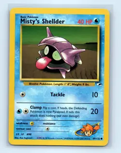 Pokemon tcg Gym Heroes Misty's Shellder Lightly played - Image 1