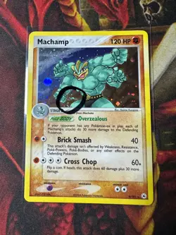 Pokemon Machamp EX TCG Hidden Legends 9/101 Holo With Swirl🌀 LP - Image 1