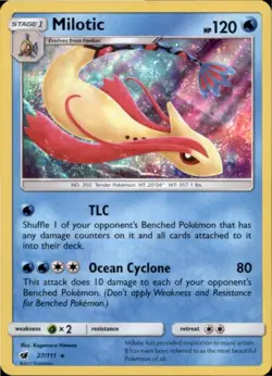 Milotic 27/111 Holo Rare Crimson Invasion Pokemon Reverse Holo Near Mint - Image 1