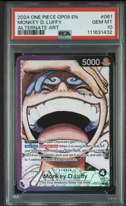 One Piece En Monkey D Luffy Alternate Art OP09-061 PSA 10 Gem Mint - Image 1