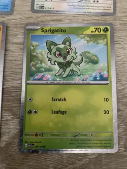 Sprigatito 001/015 Pokemon TCG Game Card McDonalds 2023 - Image 1