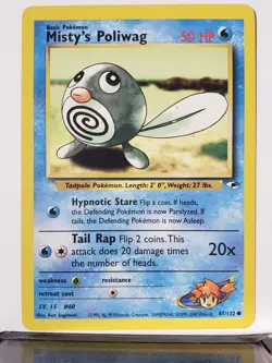 Misty's Poliwag 87/132 LP - Gym Heroes Pokemon Card - $2 Combined Shipping - Image 1