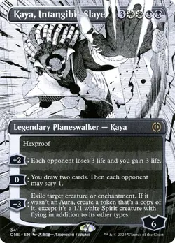 Kaya, Intangible Slayer x1 1x Borderless FOIL Phyrexia: All Will Be One NM MTG - Image 1