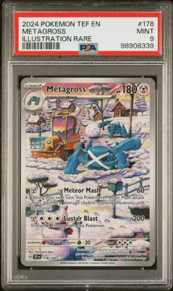 2024 POKEMON TEF EN-TEMPORAL FORCES ILLUSTRATION RARE #178 METAGROSS PSA 9 - Image 1