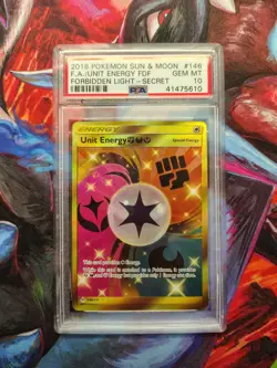 Unit Energy Fairy Dark Fighting PSA 10 - 2018 Pokemon Sun & Moon Forbidden Light - Image 1