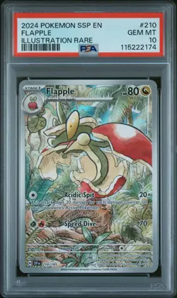 2024 Pokemon Flapple 210/191 Surging Sparks Illustration Rare Full Art - PSA 10 - Image 1