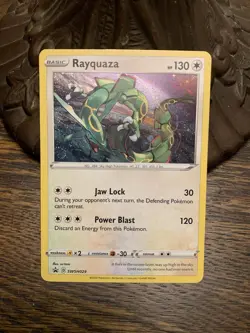 Pokemon TCG Rayquaza SWSH029 Cosmos Holo Black Star With Swirl - Image 1