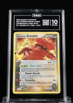 Team Magma's Groudon 2021 Pokemon Sword & Shield Celebrations #9/95 Holo Tag 10 - Image 1