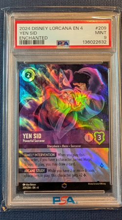 2024 DISNEY LORCANA EN 4-URSULA'S RETURN ENCHANTED #209 YEN SID PSA 9 - Image 1