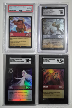 Disney Lorcana Graded Lot of 4 PSA SGC CGC D100 Elsa Maui Tinker Belle Gaston - Image 1