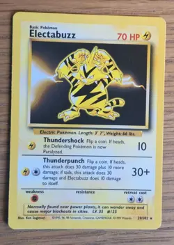 Pokemon TCG Electabuzz Base Set Non-Holo Rare Card 20/102 NM - Image 1