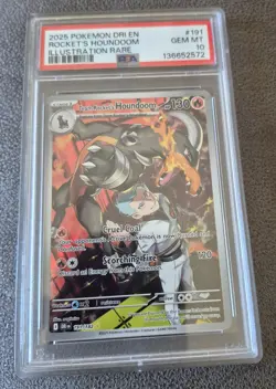 Pokemon TCG Team Rockets Houndoom Illustration Rare Card 191/182 Destined Rivals - Image 1