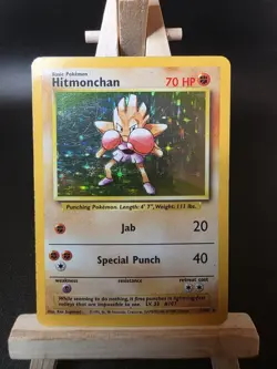 Hitmonchan 7/102 Pokemon Card TCG Base Set Unlimited Holo MP - Image 1