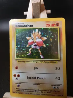 Hitmonchan 7/102 Pokemon Card TCG Base Set Unlimited Holo MP - Image 2