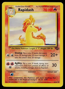 Pokemon Card Jungle Rapidash 44/64 Uncommon - Image 1