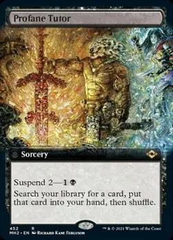 MTG English Profane Tutor (Extended Art) NM Foil Modern Horizons 2 - Image 1