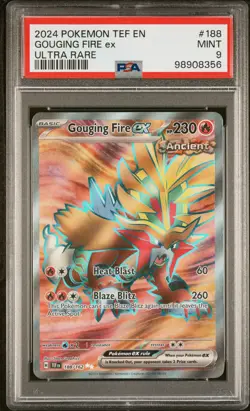 2024 POKEMON TEF EN-TEMPORAL FORCES ULTRA RARE #188 GOUGING FIRE EX PSA 9 - Image 1