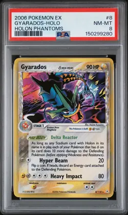 Gyarados-Holo Holon Phantoms Pokemon Ex Holon Phantoms 8 PSA 8 - Image 1