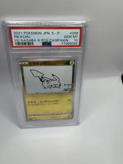 Psa 10 Pikachu 208/S-P Yu Nagaba x Pokemon Card - Image 1