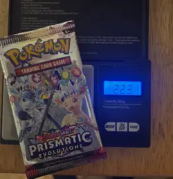 Pokemon Very HEAVY! (22.31gs) Prismatic Evolutions Booster Pack Factory Sealed - Image 1