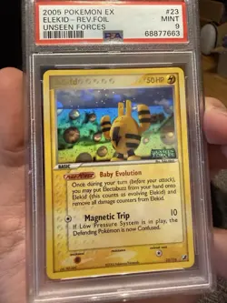 Pokemon Elekid EX Unseen Forces Reverse Holo Rare #23 PSA 9 Mint - Image 1