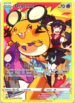 Dedenne TG07/TG30 Holo Brilliant Stars Trainer Gallery Pokemon NM - Image 1