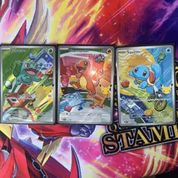 Pokemon TCG First Partner Illustration Gen 1 Kanto Starters Set Mint/Near Mint - Image 1
