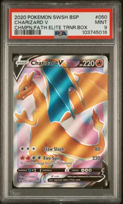 2020 POKEMON SWSH BLACK STAR PROMO #050 CHARIZARD V PSA 9 - Image 1