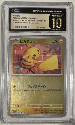 Pikachu Pokemon (2024) Japanese Scarlet & Violet Promos 216/SV-P CGC Pristine 10 - Image 1