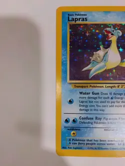 1999 Pokemon WotC TCG Lapras Holo Rare 10/62 Fossil Set Holographic Vintage Card - Image 2