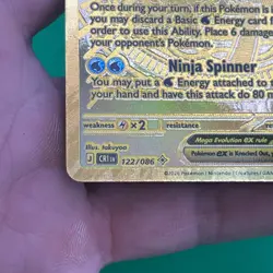 Pokemon Chaos Rising Mega Greninja Ex Mega Hyper Rare 122/086 English Gold TCG - Image 5
