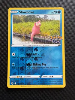 Reverse Holo Slowpoke 019/078 Common Pokemon GO Near Mint - Image 1
