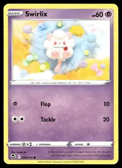 Swirlix 083/195 Common Silver Tempest Pokemon Asako Ito NM - Image 1