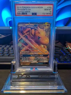 2019 POKEMON SUN & MOON UNIFIED MINDS #152 DRAGONITE GX PSA 10 - Image 1