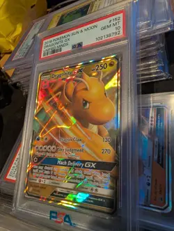 2019 POKEMON SUN & MOON UNIFIED MINDS #152 DRAGONITE GX PSA 10 - Image 3