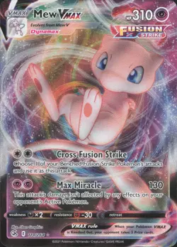 Mew VMAX 114/264 Holo VMAX Rare Fusion Strike Pokemon Near Mint - Image 1