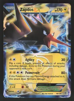 Zapdos EX (Team Plasma) 48/135 Pokemon TCG Plasma Storm NM - Image 1