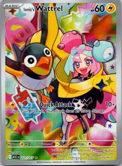 Iono's Wattrel 231/217 Illustration Rare Ascended Heroes Pokemon Holo Near Mint - Image 1