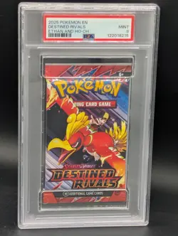 2025 Pokemon SV Destined Rivals Ethan And Ho-Oh PSA 9 Foil Booster Pack MINT - Image 1