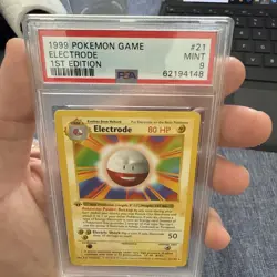 1999 Pokemon 1st Edition Shadowless Electrode 21/102 PSA Mint 9 - Image 3